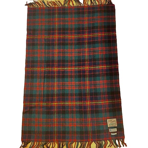 Vintage Erracht Cameron 100%Wool‎ Burns County Scotland Tartan Throw - Picture 1 of 3
